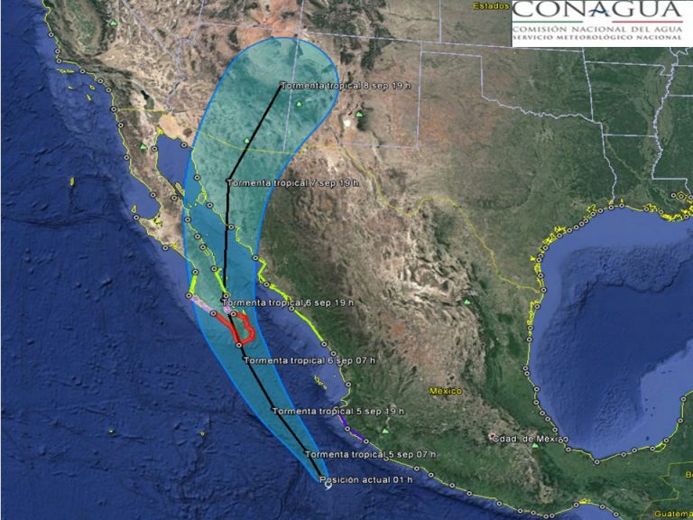Aviso de Ciclón Tropical en el Océano Pacífico en México
