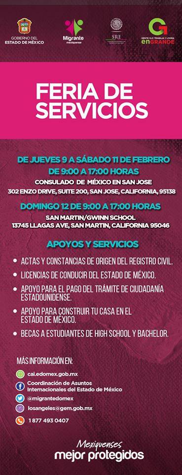 Ferias de Servicio en Febrero EDOMEX 2017